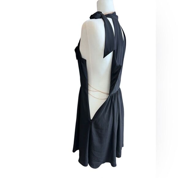 Express Black halter Tie neck chiffon Dress Size 4 - Picture 6 of 12
